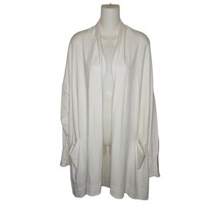 Daily Ritual White Open-Front Tunic Cardigan Sweater, Size XXL